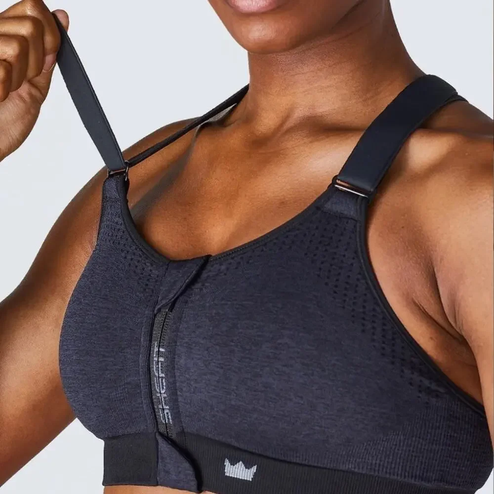 SHEFIT Low Impact Sports Bra Heathered Indigo sz 3Luxe Brand New